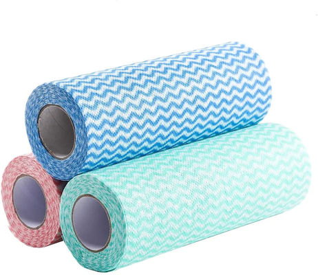 Washable Disposable Cleaning Cloths , Polyester Non Woven Kitchen Towels Use